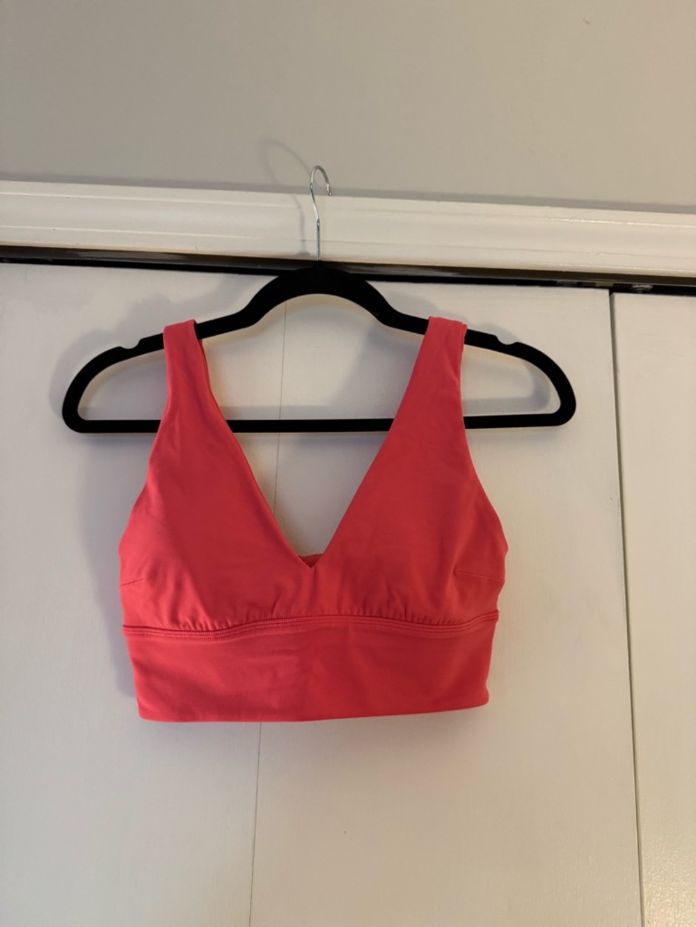 Lululemon Women's Deep V sports bra - Coral Pink